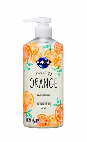 Средство для мытья посуды, овощей и фруктов KAO Cucute Orange, аромат апельсина, помпа, 480 мл
