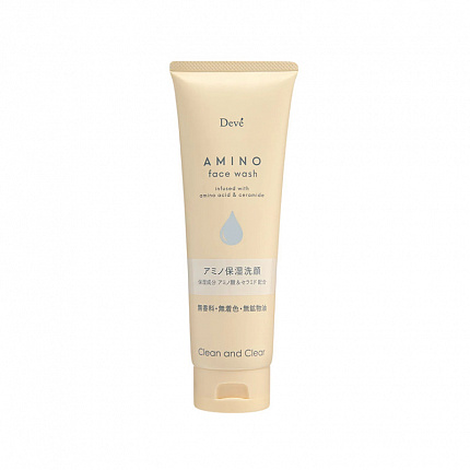 Высокоувлажняющая пенка для умывания KUMANO YUSHI Deve Amino Moisture Facial Foam с аминокислотами, церамидами, коллагеном и аргинином, 170 г