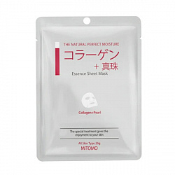 Тканевая маска для лица MITOMO Collagen + Pearl Mask с коллагеном и жемчужной эссенцией, 1шт.