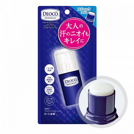 Дезодорант-стик с ароматом молодости ROHTO Deoco Medicated Deodorant Stick, 13 г