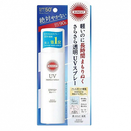 KOSE Водостойкий ухаживающий солнцезащитный спрей для лица, тела и волос SPF 50+ PA++++ 90 г