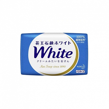 Натуральное увлажняющее туалетное мыло со скваланом KAO White, нежный аромат цветочного мыла, 3 шт. по 130 г