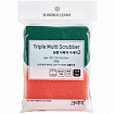 Многослойная губка для мытья посуды Triple Filter Scrubber Soft & Hard с абразивным и полиуретановым покрытием, средней жёсткости, 11,5 х 7,5 х 2,5 см, 2 шт.