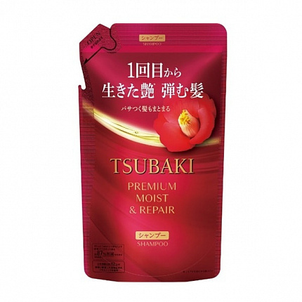 Экстраувлажняющий шампунь для сухих волос Shiseido Tsubaki Premium Moist & Repair, с маслом камелии, 300мл (запасной блок)