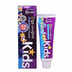 Детская гелевая зубная паста с ярким вкусом винограда с 2л "Kizcare Kids" 75гр