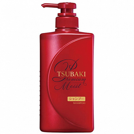 Увлажняющий шампунь для волос, с маслом камелии Tsubaki Premium Moist Shiseido с цветочно-фруктовым ароматом, 490 мл