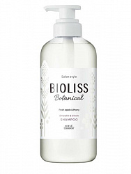 Шампунь KOSE Bioliss Botanical Shampoo Smooth & Sleek с органическими маслами и растительными экстрактами для гладкости и блеска волос, 480мл
