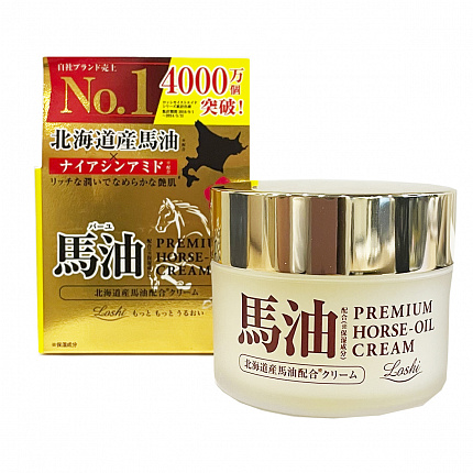 Премиальный увлажняющий крем для лица и тела COSMETEX ROLAND Loshi Moist Aid Premum Horse Oil Cream с лошадиным маслом и ниацинамидом, 40 г