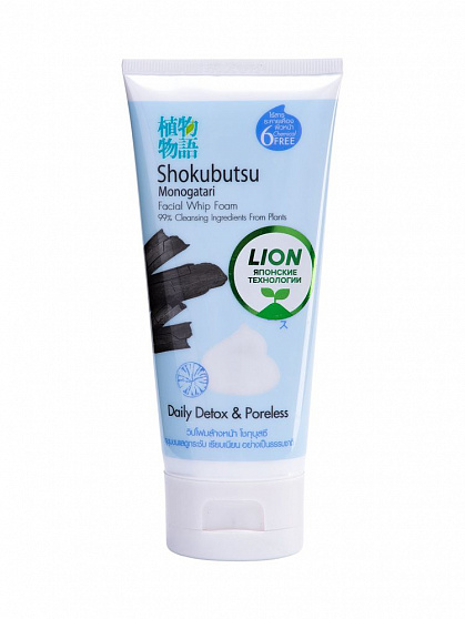 Пенка-детокс для умывания с углём LION Shokubutsu, 100 г