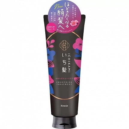 Разглаживающая маска для поврежденных волос KRACIE Ichikami Smooth Care с ароматом цветущей горной вишни, 230 г