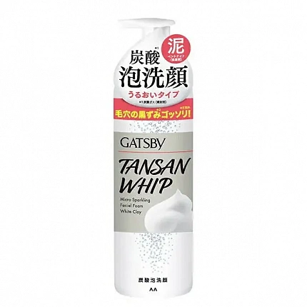 Мужская пенка для умывания MANDOM Gatsby Facial Foam White Clay с карбоновой кислотой и белой глиной, 200 г