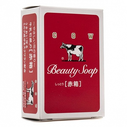Молочное увлажняющее туалетное мыло COW Red Box с ароматом розы, 2 шт. по 125 г