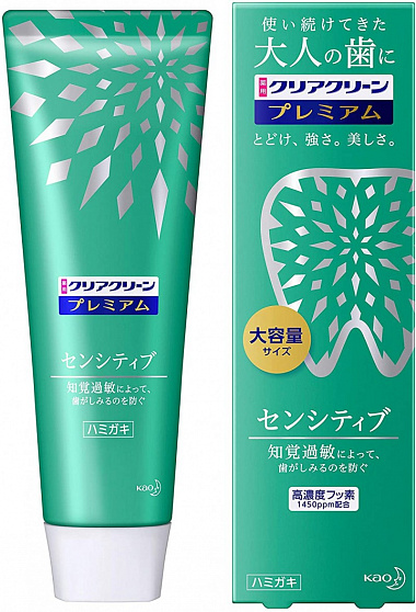 Премиальная зубная паста KAO Clear Clean Premium Sensitive, для чувствительных зубов, с нежным ароматом мяты 100г