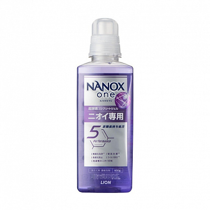 Концентрированное жидкое средство для стирки LION TOP NANOX One Anti-Odour против запахов, стойких загрязнений и потускнения тканей, 600 г