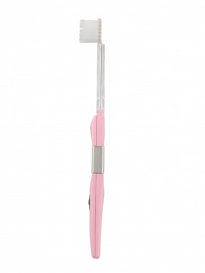 Компактная ионная электрическая зубная щётка средней жесткости HUKUBA DENTAL ION Kiss You с двухуровневой щетиной, розовая