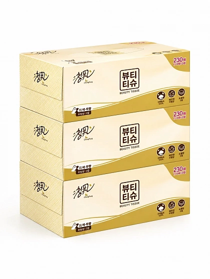 Салфетки бумажные плотные GH Breeze Facial Tissue 200 шт. х 3 коробки