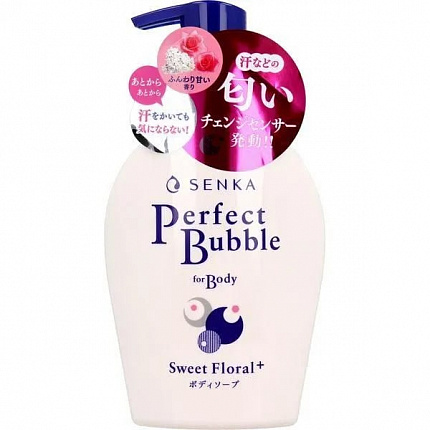 Дезодорирующее жидкое мыло для тела Senka Perfect Bubble for Body, со сладким цветочным ароматом, 500 мл