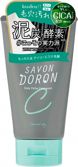 Пенка для умывания лица COSMETEX ROLAND Savon Doron Daily Esthetic Facial Wash Oeat очищающая, с древесным углем и экстрактом центеллы азиатской, 120 гр