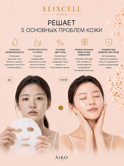 Профессиональная маска для лица ELIXCELL Revita Face Mask, 1 шт.
