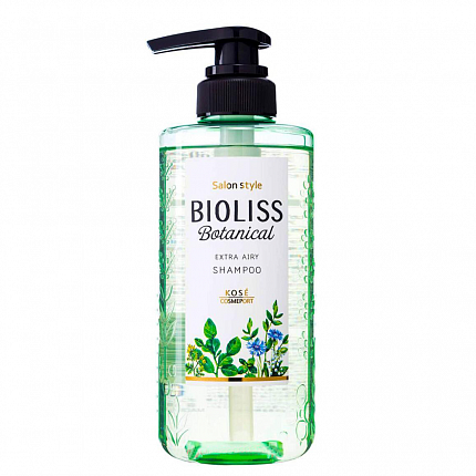 Шампунь для придания объема волосам KOSE Bioliss Botanical Extra Airyс ароматом свежих трав и цитрусовых, 480 мл
