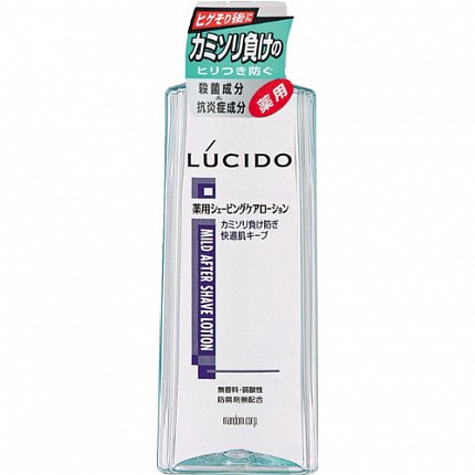 Мужской профилактический лосьон Mandom "Lucido After Shave Lotion" после бритья с противовоспалительным, антибактериальным и увлажняющим эффектом без запаха, красителей и консервантов 140 мл