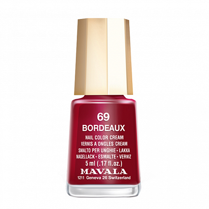 Лак для ногтей тон 069 БОРДО Mavala Boardeaux, 5 мл