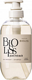 Выпрямляющий шампунь KOSE Bioliss Pure Retouch для ухода за вьющимися и пушащимися волосами, 480 мл