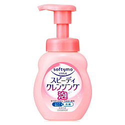Очищающая пенка для умывания и удаления макияжа KOSE Softymo Speedy Cleansing Foam с цветочно-фруктовым ароматом, 200 мл