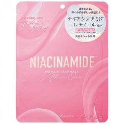 Тканевая маска для лица MDSKIN LABO Niacinamide Premium с ниацинамидом, керамидами, ретинолом, гиалуроновой кислотой, аминокислотами, витамином С и эластином, 10 шт.