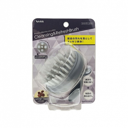 Массажная щетка для мытья головы VeSS Cleansing & Refresh Brush очищающая и освежающая, с маслом ши, 1 шт.