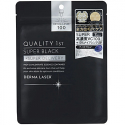 Тканевая маска для сужения пор и борьбы с комедоном QUALITY FIRST Derma Laser Super Black с витамином С, 7 шт.