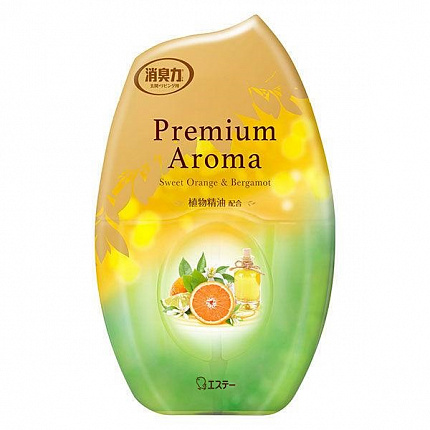 Жидкий освежитель воздуха для комнаты ST SHOSHU RIKI Premium Aroma, с освежающим ароматом сладкого апельсина и бергамота, 400 мл