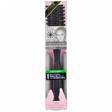 Профессиональная щетка для укладки волос VeSS Hair Styling Pro Roll Brush из натуральной щетины (круглая)