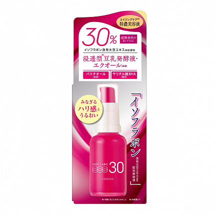 Увлажняющая сыворотка для зрелой кожи лица MEISHOKU Isof-Labo 30% Beauty Essence, с изофлавонами сои и бакучиолом, с ароматом граната, 30 мл