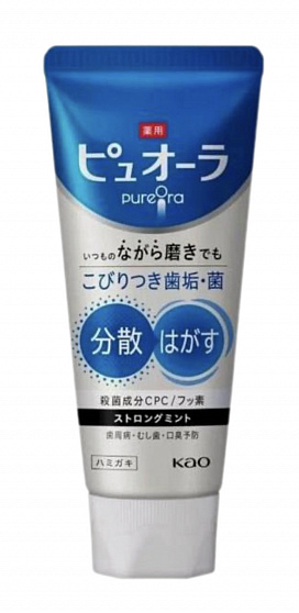 Зубная паста комплексного действия KAO PureOra Strong Mint со вкусом прохладной мяты, 115 г