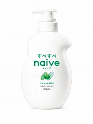 Жидкое мыло для тела KRACIE Naive Body Soap Aloe с экстрактом алоэ, аромат цветов и свежей зелени, 530 мл