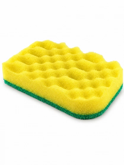 Двухслойная губка для посуды Kikulon Revo Power Kitchen Sponge с мягким абразивным слоем, 1 шт.