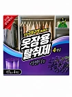 Средство для полки одежного шкафа против запаха SDK Deodorizer for Closet, аромат лаванды, 65 г * 4 шт.