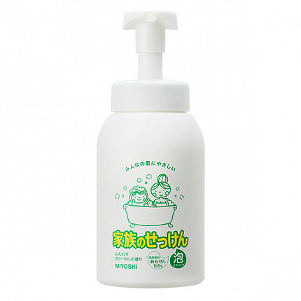 Пенящееся жидкое мыло для тела MIYOSHI Additive Free Bubble Body Soap на основе натуральных компонентов, с цветочным ароматом, 600 мл