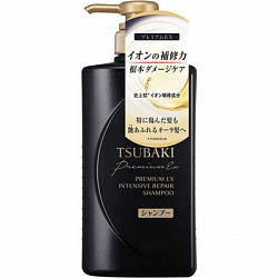 Шампунь для волос интенсивно восстанавливающий Tsubaki Premium EX Shiseido с маслом камелии, с ароматом камелии и букета роз, 490 мл