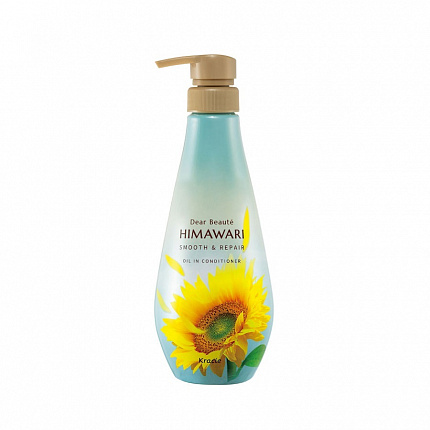 Кондиционер с растительным комплексом KRACIE Dear Beaute Himawari Smooth & Repair для восстановления и гладкости волос, с цветочным ароматом и нотками цитрусов, личи и черной смородины, помпа 500мл