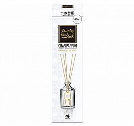 Ароматический диффузор для дома с палочками KOBAYASHI GRAN Parfum Blanc, с шикарным шипровым ароматом (без рифлёного флакона) 2 наполнителя + палочки, 140 мл