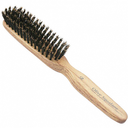 Расческа с натуральной щетиной и оливковым скваланом IKEMOTO Olive Squalane Impregnated Brush