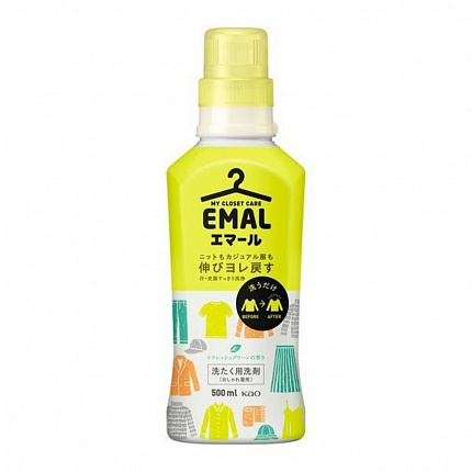 Средство для стирки шерсти, шелка и деликатных тканей KAO EMAL Refresh Green, аромат зеленых цитрусов, 500 мл