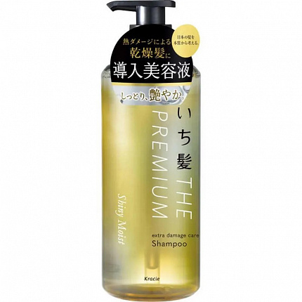 Восстанавливающий и увлажняющий шампунь KRACIE Ichikami The Premium Shiny Moist Shampoo для волос (с глубоким ароматом цветущей вишни), 480 мл
