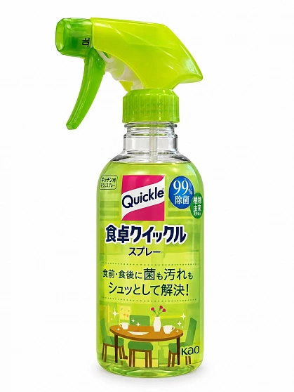 Очищающий спрей для кухни и обеденного стола KAO Quickle, аромат зелёного чая, 300 мл - Состав и инструкция спрея KAO Quickle для поверхностей