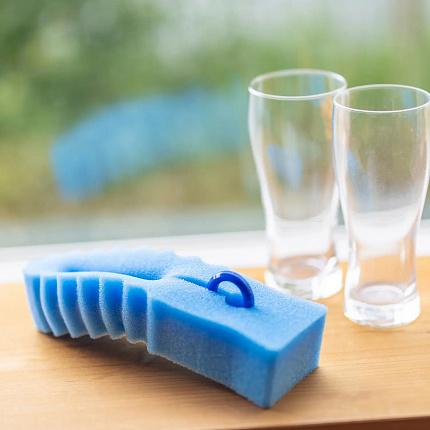 Профессиональная губка  с ручкой Kikulon PRO GLASS CLEANER для мытья изделий из стекла с антибактериальной пропиткой