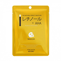 Тканевая маска для лица MITOMO Retinol + AHA Mask с ретинолом и АНА-кислотами, 1шт.