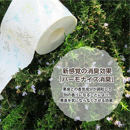 Туалетная бумага двухслойная MARUTOMI TISSUE Hanataba Botanical Shower 12 Rolls Double, с ароматом жасмина, 12 рулонов * 23 м