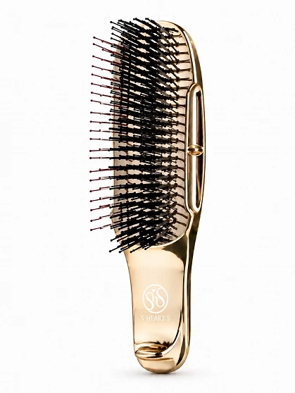 Щётка для мытья и массажа кожи головы S・HEART・S Scalp Brush World Short, розовое золото